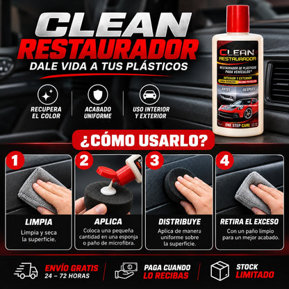 Clean Restaurador Black Shine – Renovador de Interiores con Brillo Negro Profundo