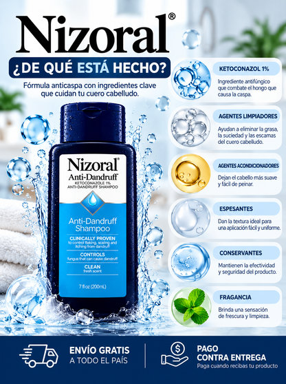 Nizoral Shampoo Anticaspa – ¡Combate la caspa y alivia la picazón desde el primer uso!