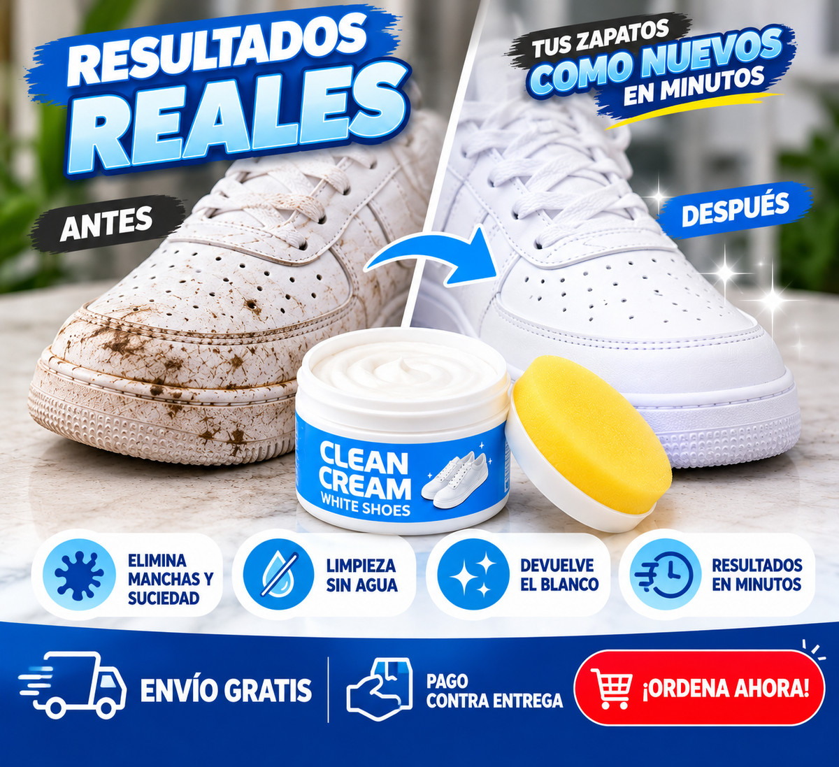 Clean Cream – ¡Devuélvele el Blanco a tus Zapatos! | Limpieza Fácil y Sin Agua