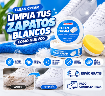 Clean Cream – ¡Devuélvele el Blanco a tus Zapatos! | Limpieza Fácil y Sin Agua